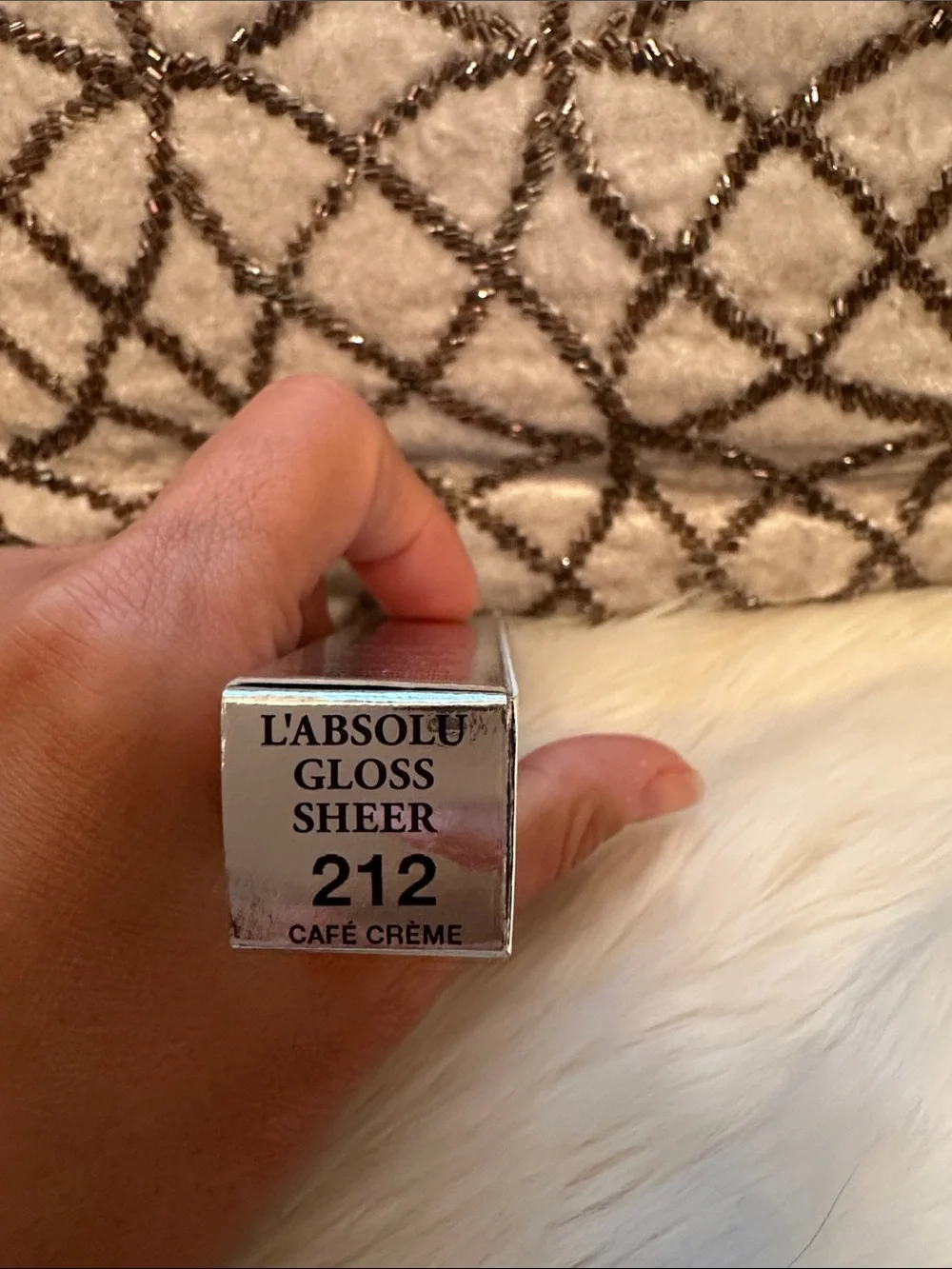 Lancôme L’absolu Gloss Sheer mirror shine pearly color lip gloss 212 cafe créme